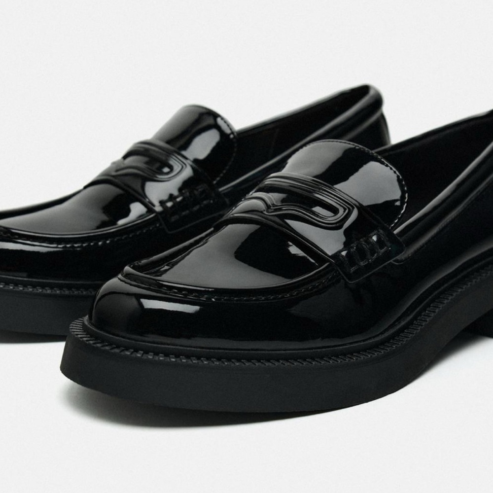 Just used one time . Zara faux leather black Oxford shoes